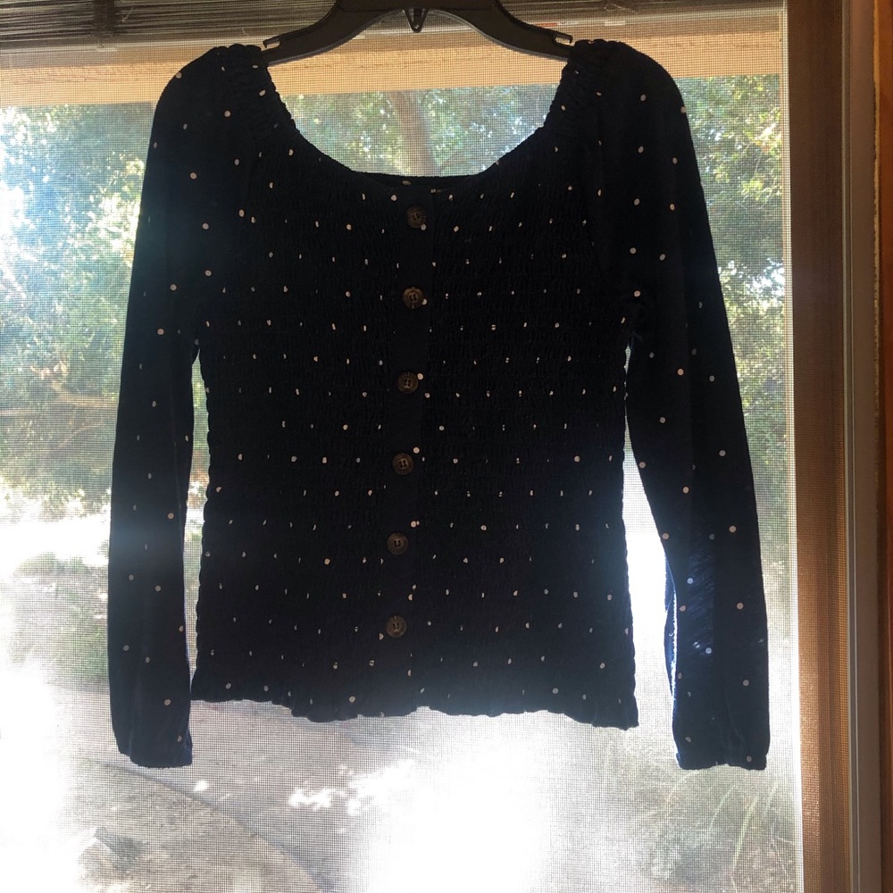 Long sleeve blue top